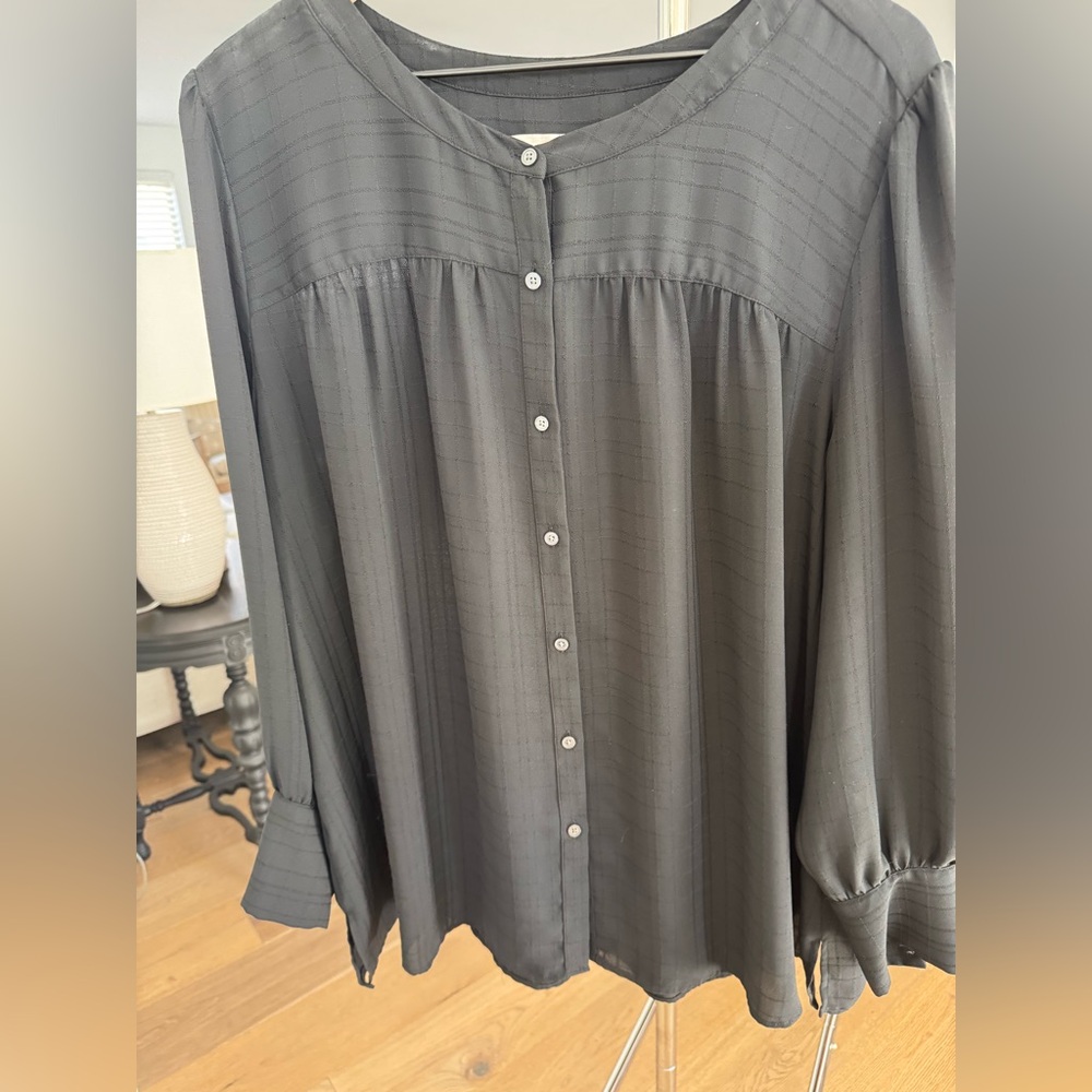 LOFT black Casual Button-Down Shirt
